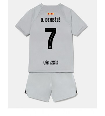 Barcelona Ousmane Dembele #7 Tredjedraktsett Barn 2022-23 Kortermet (+ Korte bukser)
